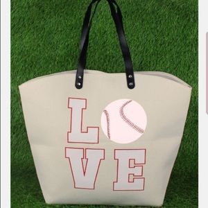 LOVE baseball tote